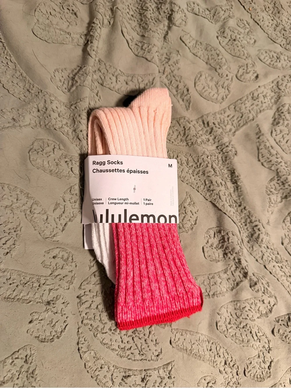 lululemon athletica Ragg Crew Socks - Light Pink & Hot Pink